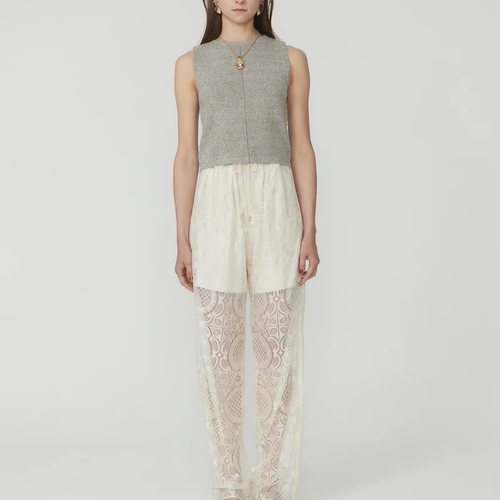 薄款百搭舒适蕾丝拼接阔腿裤