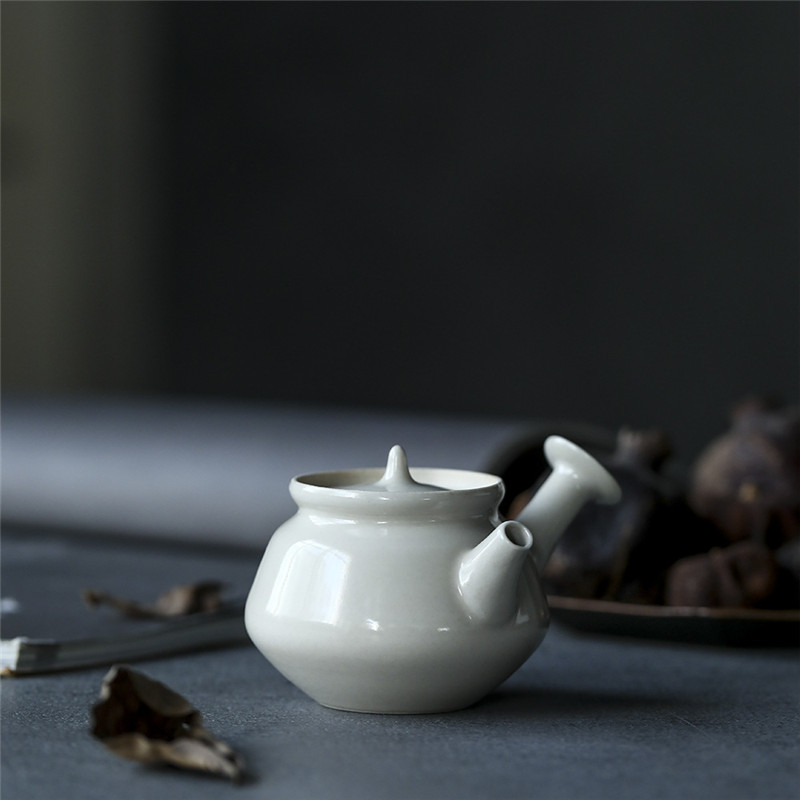 景德镇手工草木灰釉茶壶小号单壶侧把壶急须壶泡茶器陶瓷功夫茶具