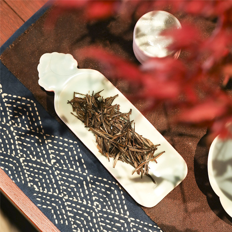景德镇仿古影青祥云雕刻茶则茶艺醒茶器茶荷茶铲陶瓷手绘茶具配件