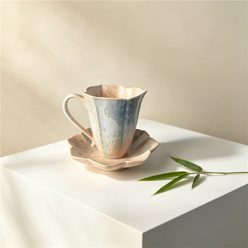 景德镇手工陶艺咖啡杯配碟套装