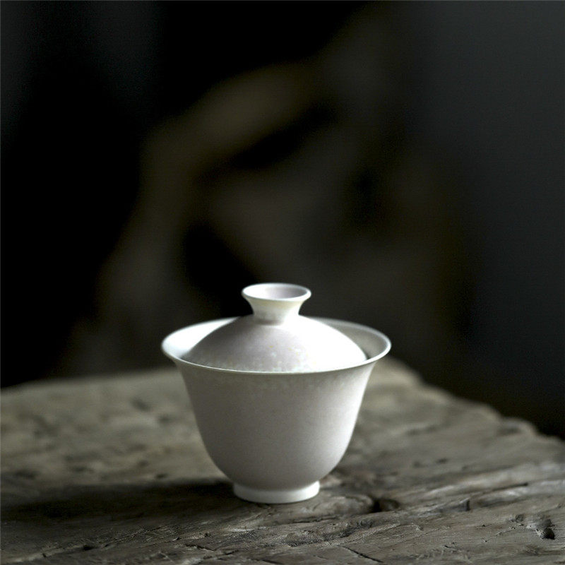 景德镇家用陶艺家手作二才盖碗樱花粉窑变陶瓷功夫茶具泡茶杯小号