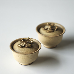 景德镇手作粉引开片事事如意二才盖碗壶承化妆土窑变釉泡茶碗茶具