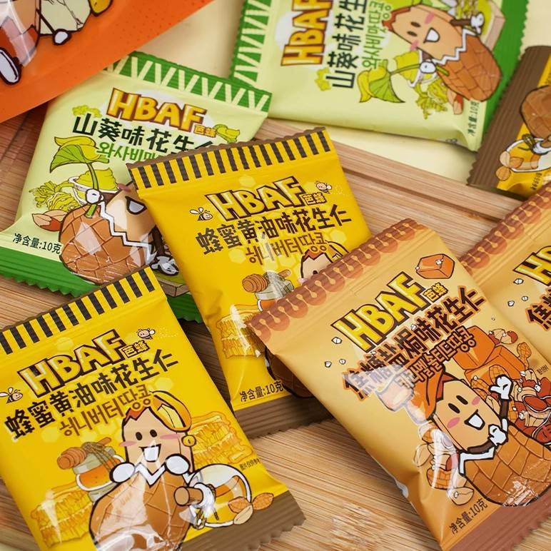 临期hbaf芭蜂蜂蜜黄油味花生仁