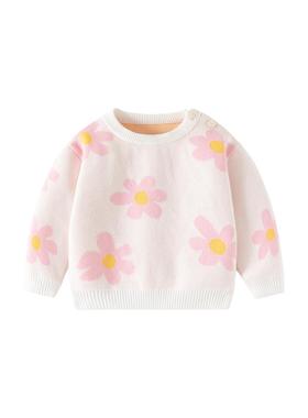 品牌三折特价撤柜童装秋冬A类打底毛衣小花朵针织纯棉潮BD887