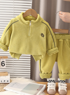 品牌特价撤柜休闲运动夹棉保暖两件套秋冬款0-5岁男童套装F255203