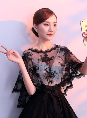 婚纱蕾丝红黑色新娘遮肉胖mm礼服