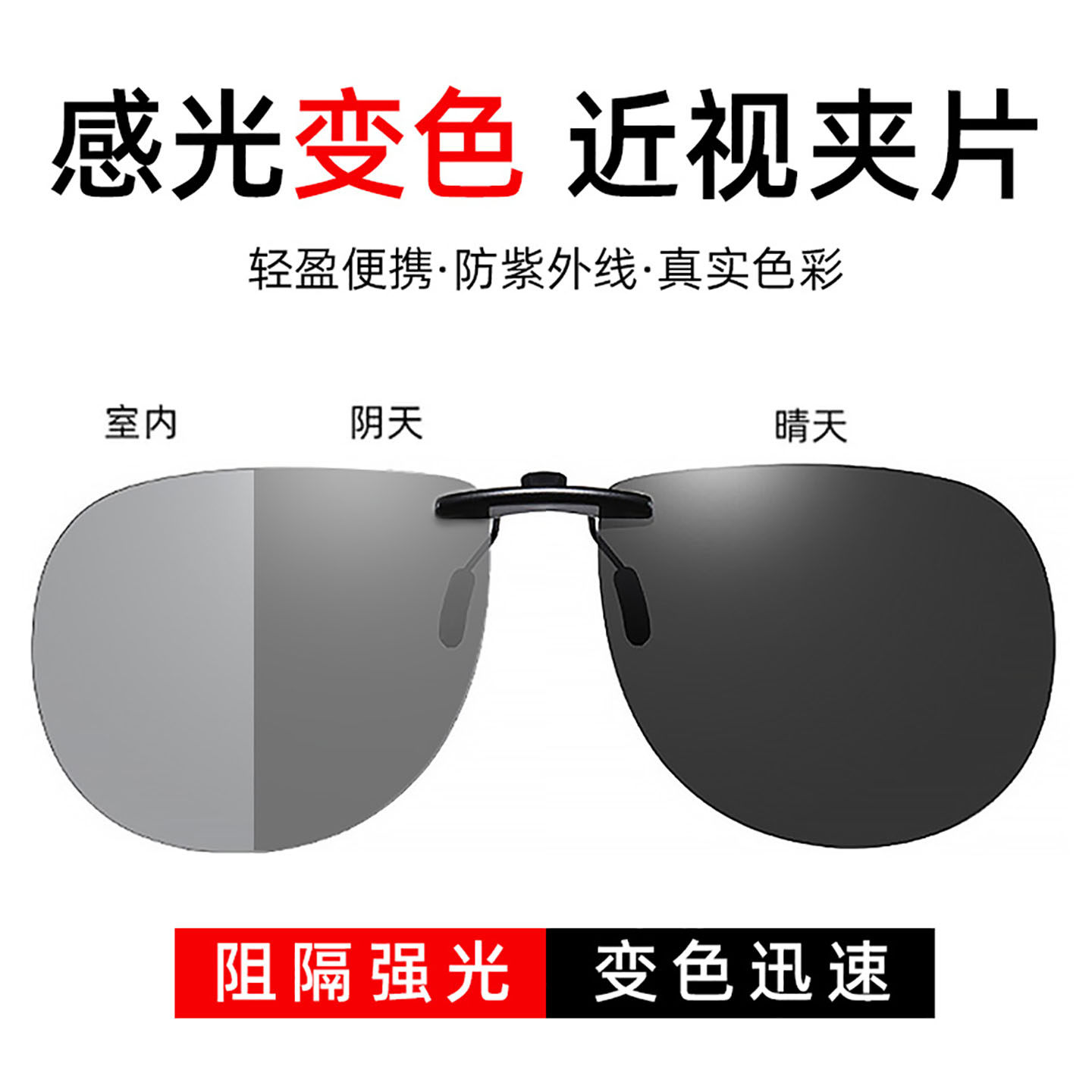 超轻墨镜夹片日夜两用防远光灯