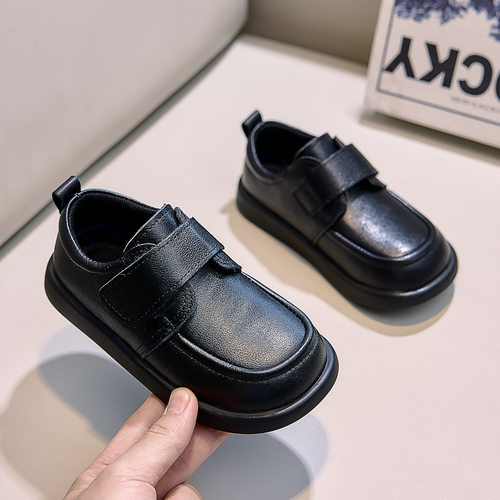 头层牛皮儿童黑色皮鞋表演出鞋