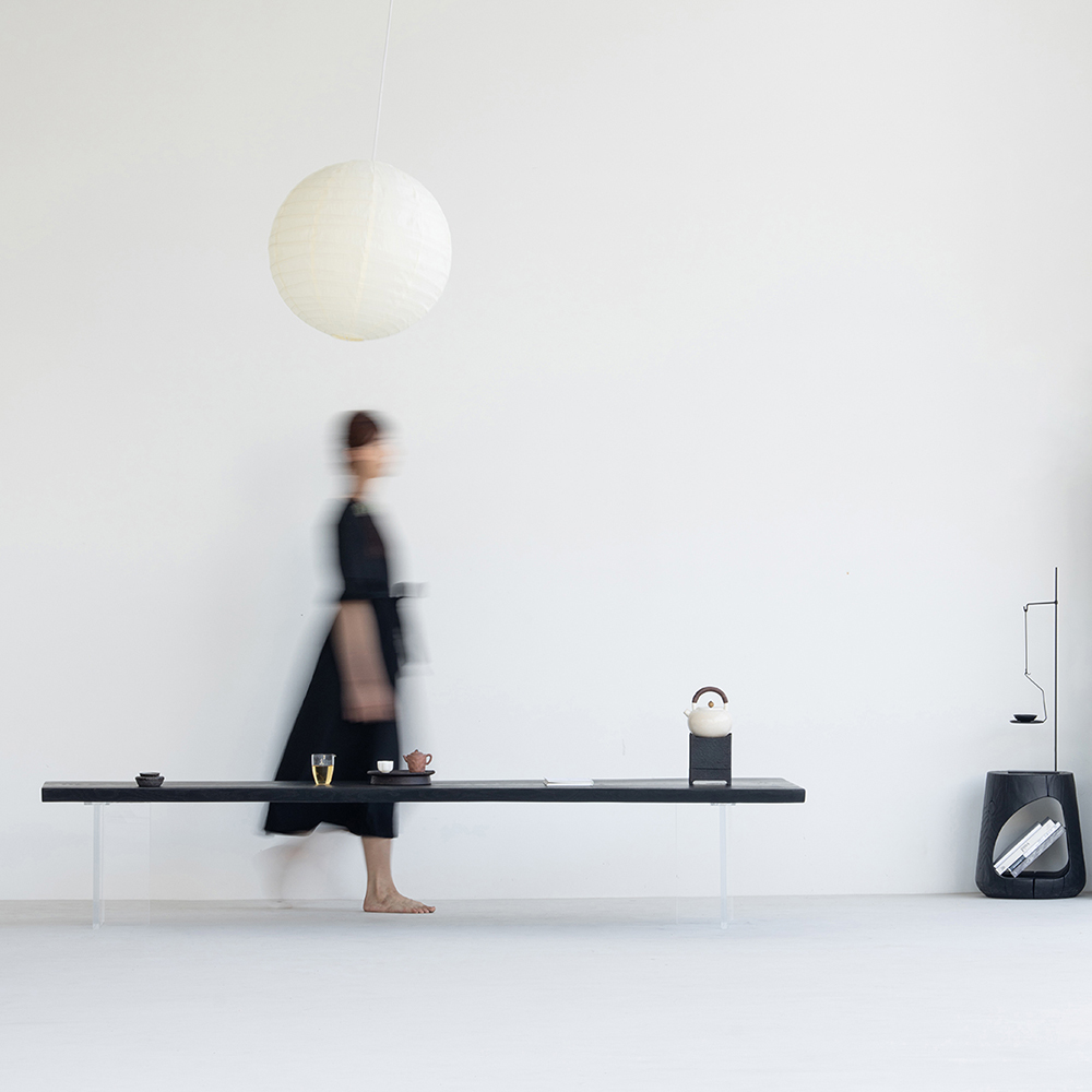 叁几侘寂风白蜡木实木茶桌洽谈桌