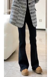 黑色高腰加绒微喇叭牛仔裤女秋冬新款大码胖mm显瘦遮胯拖地马蹄裤