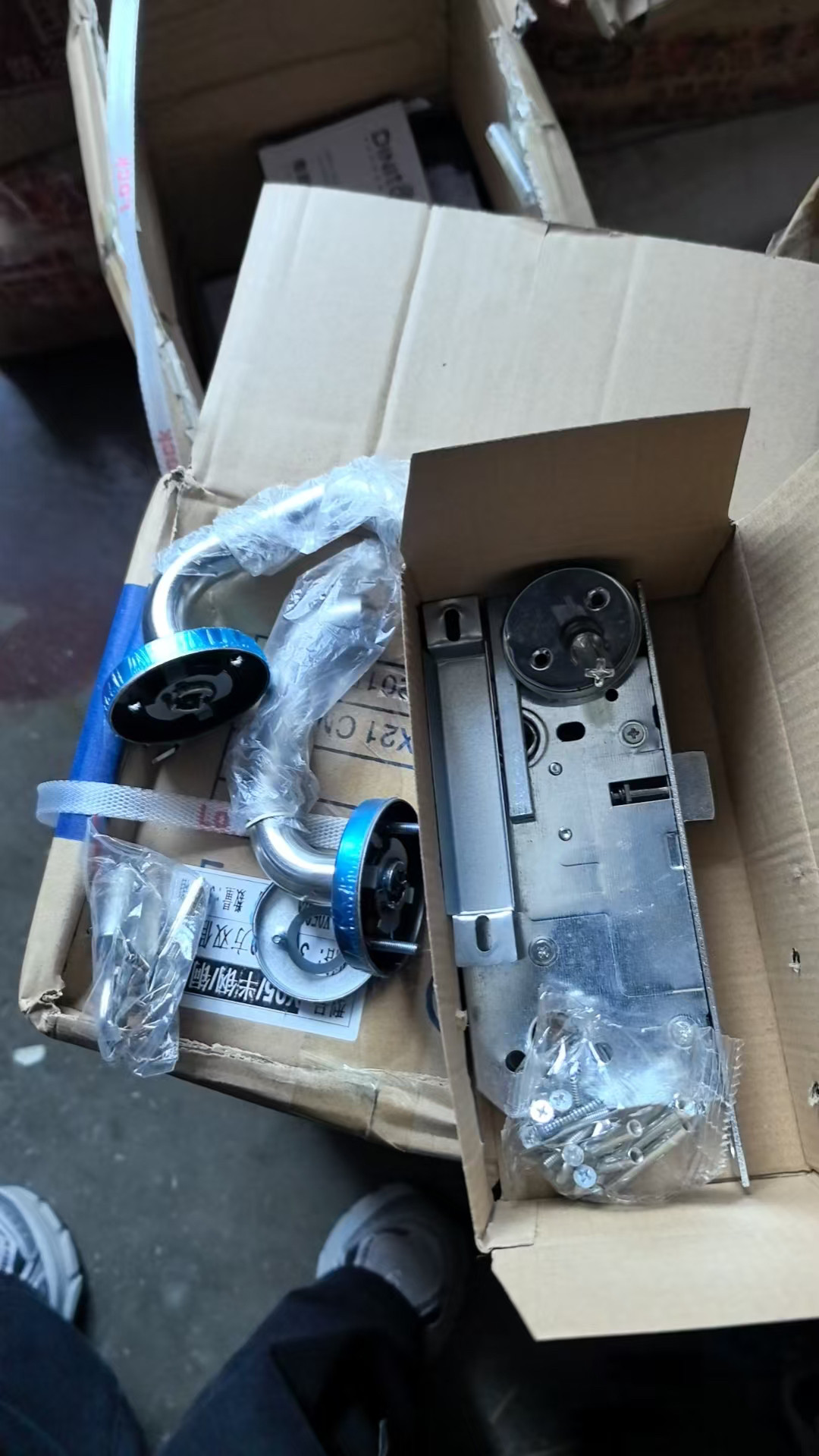 全套防火门消防通道锁芯不锈钢把手通用型钥匙