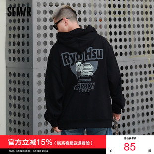 森马×RYO艺术家系列连帽卫衣男后背印花情侣装 大学生青年上衣冬