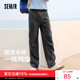 森马牛仔裤 长裤 男2025夏新款 灰色复古宽松直筒薄款 男士 森柔牛仔