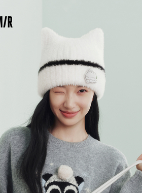 森马罗小黑章仔猫耳造型毛绒帽女