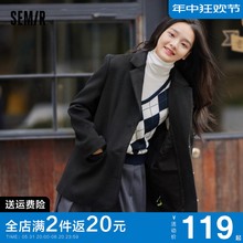 森马外套女抓绒休闲西服刺绣2021冬季新款宽松个性女士学院风西装