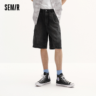 商场同款 松紧抽绳腰短裤 森马牛仔裤 2026新款 男夏宽松束腰裤 森柔