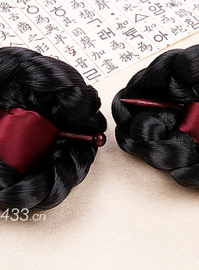 韩国原装进口盘头假发/高档韩服假发/婚礼盘头H-P02855