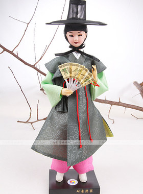 韩国进口男士儒生人偶/韩国传统工艺品/摆设品/韩服人偶/H-P02911