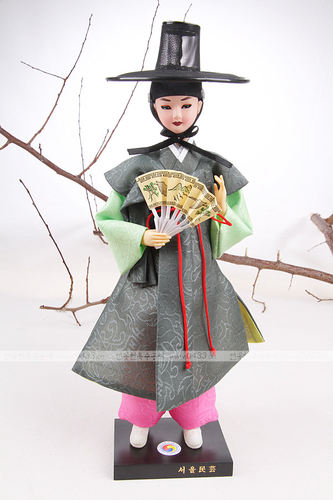 韩国进口男士儒生人偶/韩国传统工艺品/摆设品/韩服人偶/H-P02911