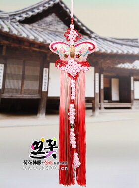 韩国原装进口韩服挂件/手绣蝴蝶叠穗挂件/新娘韩服挂件/H-P03311