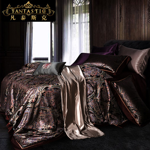 100%全真丝四件套宫廷丝绸套件 真丝床上用品 重磅桑蚕丝古典欧式