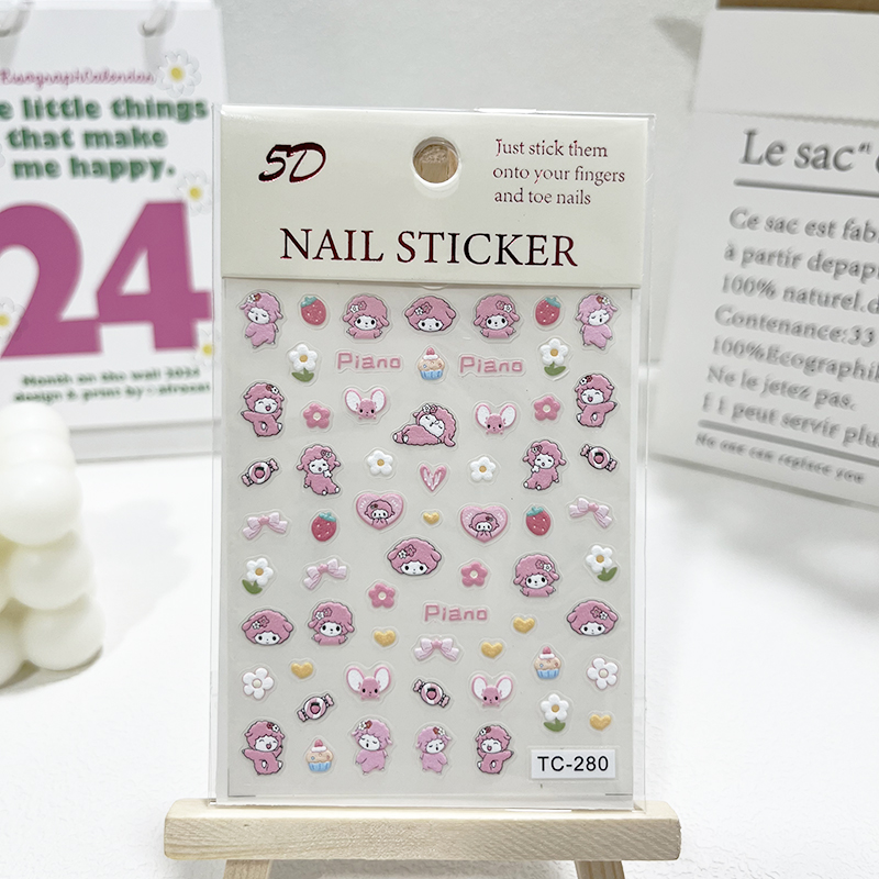 TC280-299儿童指甲贴公主美甲贴片美甲装饰免洗女孩防水安全卡通