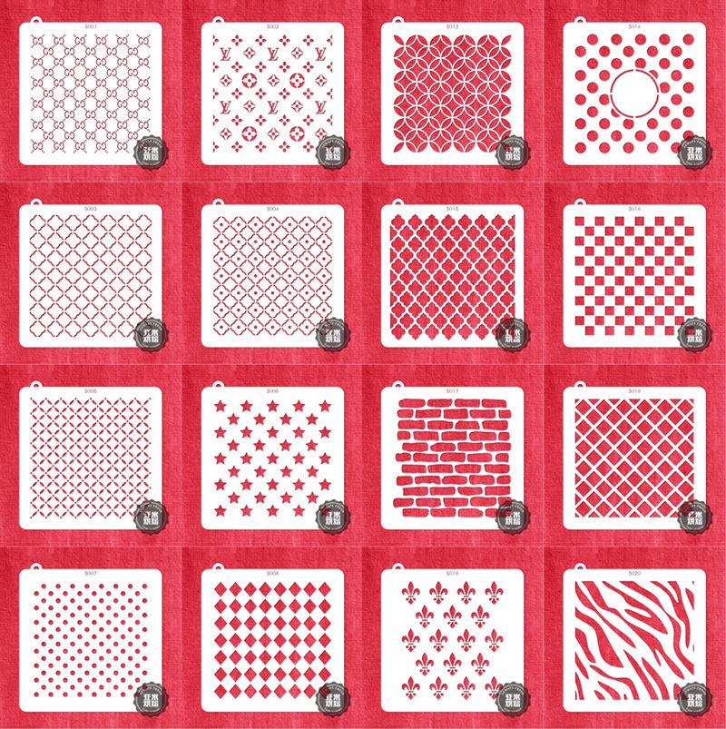 翻糖印花模糖霜饼干模具喷枪模版