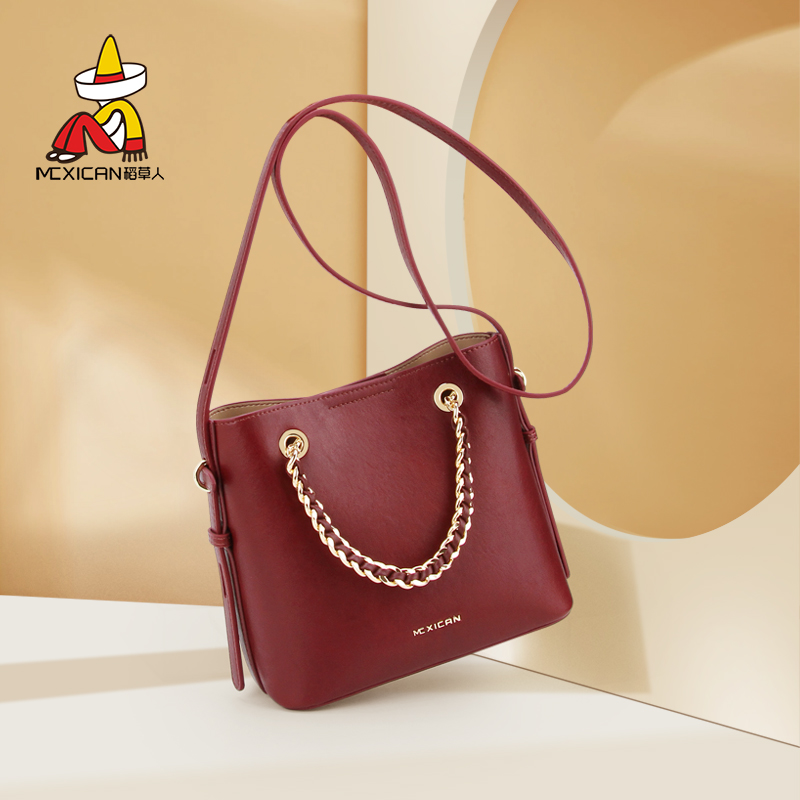 稻草人百搭洋气高级感手提水桶包