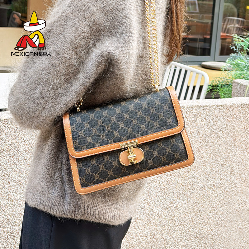 稻草人女包腋下包包2025新款斜挎包轻奢高级感大容量链条小方包,箱包皮具/热销女包/男包,小方包,淘宝优惠券,粉丝福利购,淘宝优惠卷