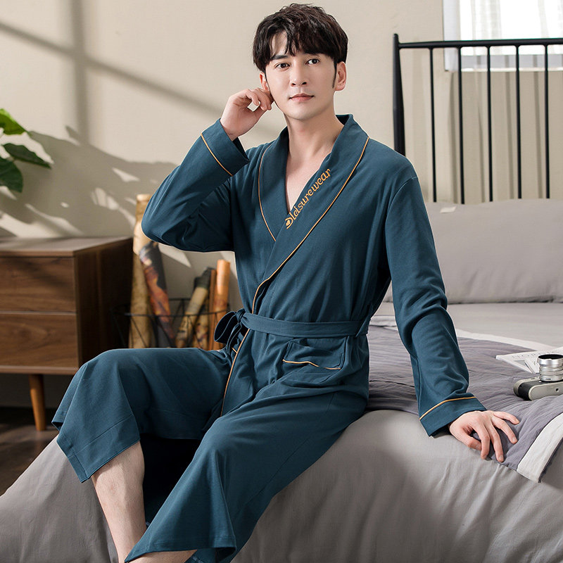 男士睡袍春秋季浴袍四季通用长袖纯棉中年爸爸宽松睡衣2026年新款,女士内衣/男士内衣/家居服,睡袍/浴袍,淘宝优惠券,粉丝福利购,淘宝优惠卷