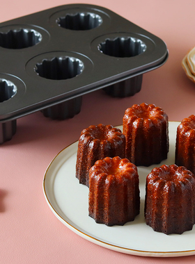 FL日本cotta6连可露丽烤盘模具不粘蛋糕法国天使之铃家用烘焙工具