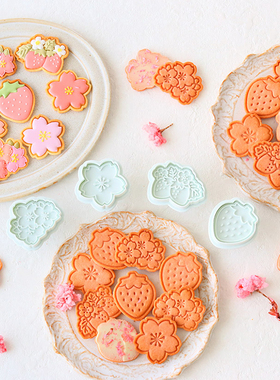 FL日本cotta新品春季可爱花朵草莓樱花曲奇饼干模具烘焙宝宝辅食