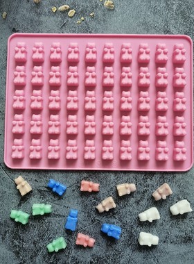 FL日本Fukuraku新款可爱迷你小熊爱心硅胶软糖模具烘焙宝宝零食