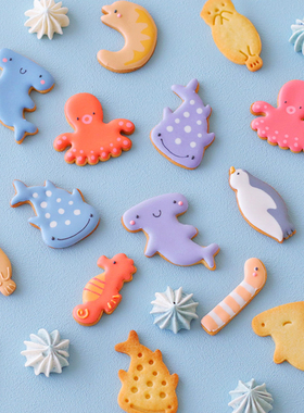 FL日本cotta新品可爱卡通动物饼干模具按压式印章烤蛋糕烘焙工具