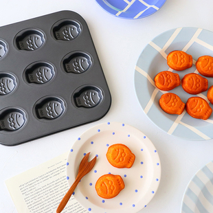 FL日本cotta可爱鱼形9连烤盘玛德琳南雪吐司黄油年糕蛋糕烘焙模具