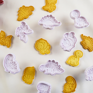 FL日本Fukuraku新款 恐龙系列霸王龙剑龙三角龙饼干模具宝宝辅食