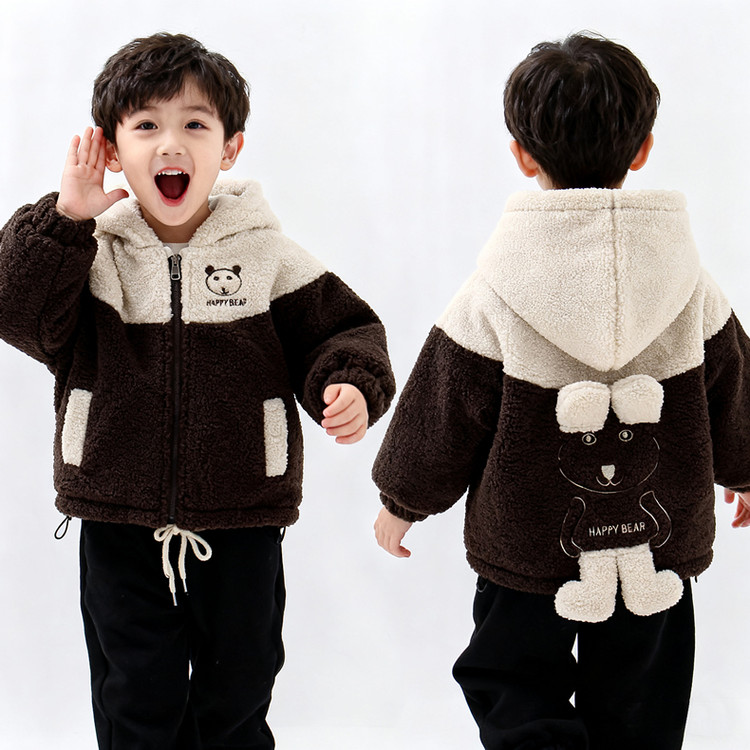 男童毛毛衣羊羔毛外套加绒加厚