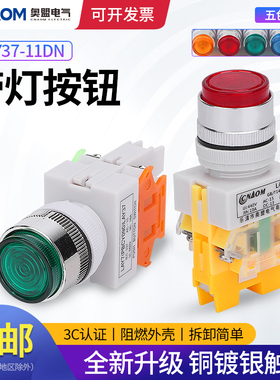 LAY37-11DN(PBCY090)LAY37带灯按钮开关自复位按钮DNZS自锁  22MM