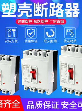 塑壳断路器DZ10-100/330 三相 三线380V100A 空气开关银点断路器