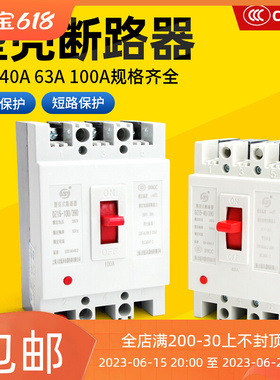 塑壳断路器DZ15-100/390 10B0A三相空气开关40A空开保护器2P3P