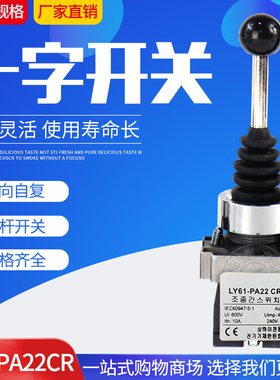 自复位十字开关XD2PA22CR二向摇臂开关二位主令摇动电源开关