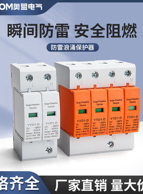 浪涌保护器电涌避雷器二级家用电涌防雷器三相电源模块1P2P3P4P