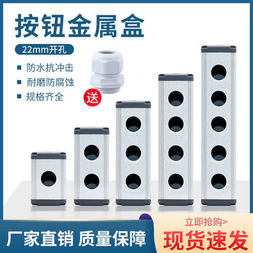 金属按钮盒防水有侧耳定制4/6孔