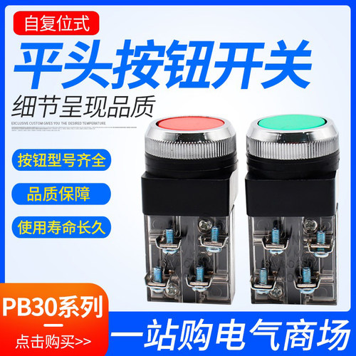 平头红绿黄自复按钮开关