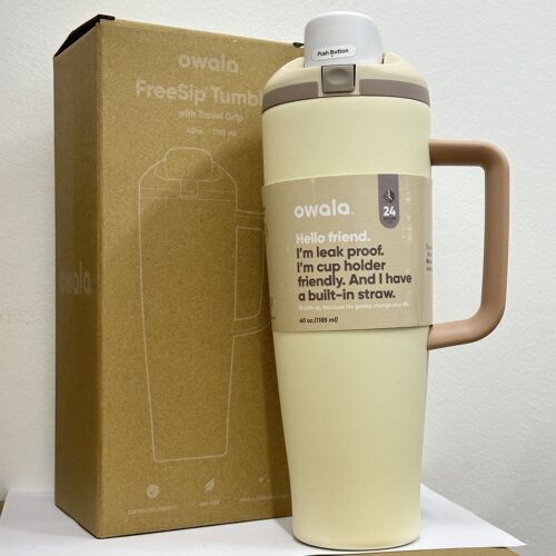 Owala不锈钢弹盖吸管保温杯40oz