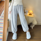 家居长裤 冬季 女 灯笼裤 海岛绒可外穿厚款 薄绒睡裤 女宽松收脚花苞裤