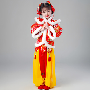 出租儿童新年喜庆舞蹈演出服舞龙舞狮幼儿福气要来到开门红拜年服