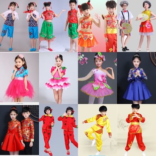 出租儿童喜庆打鼓服唐装灯笼开场舞拜年服武术服俏皮服六一演