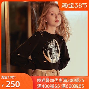 JUNGLEME毛衣2020年新款女短款洋气复古提花长袖针织衫原创设计师
