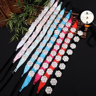 戏曲包头用品头饰女花旦全套京豫越剧青衣旦角化妆头面水钻泡条新